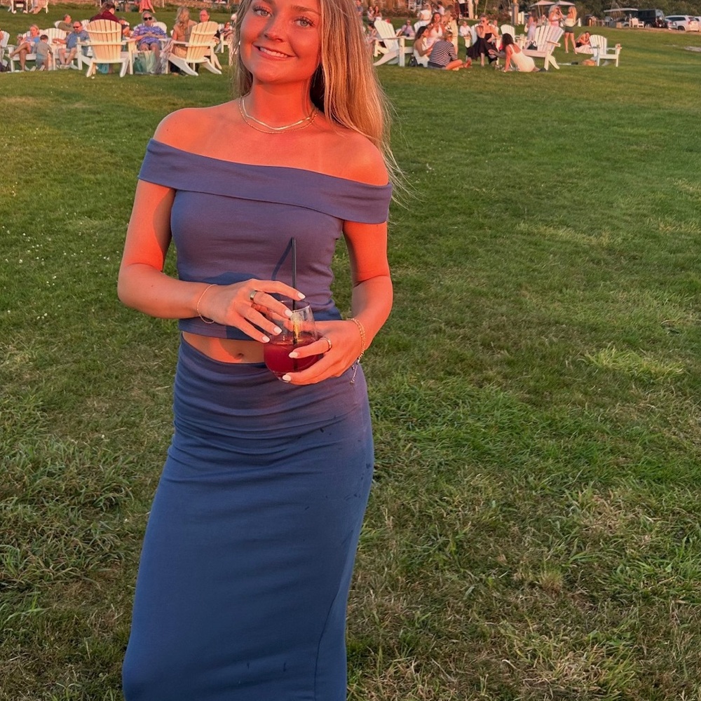 Pull & Bear off the shoulder top-skirt set